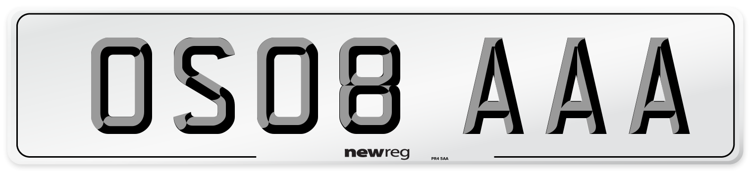 OS08 AAA Number Plate from New Reg